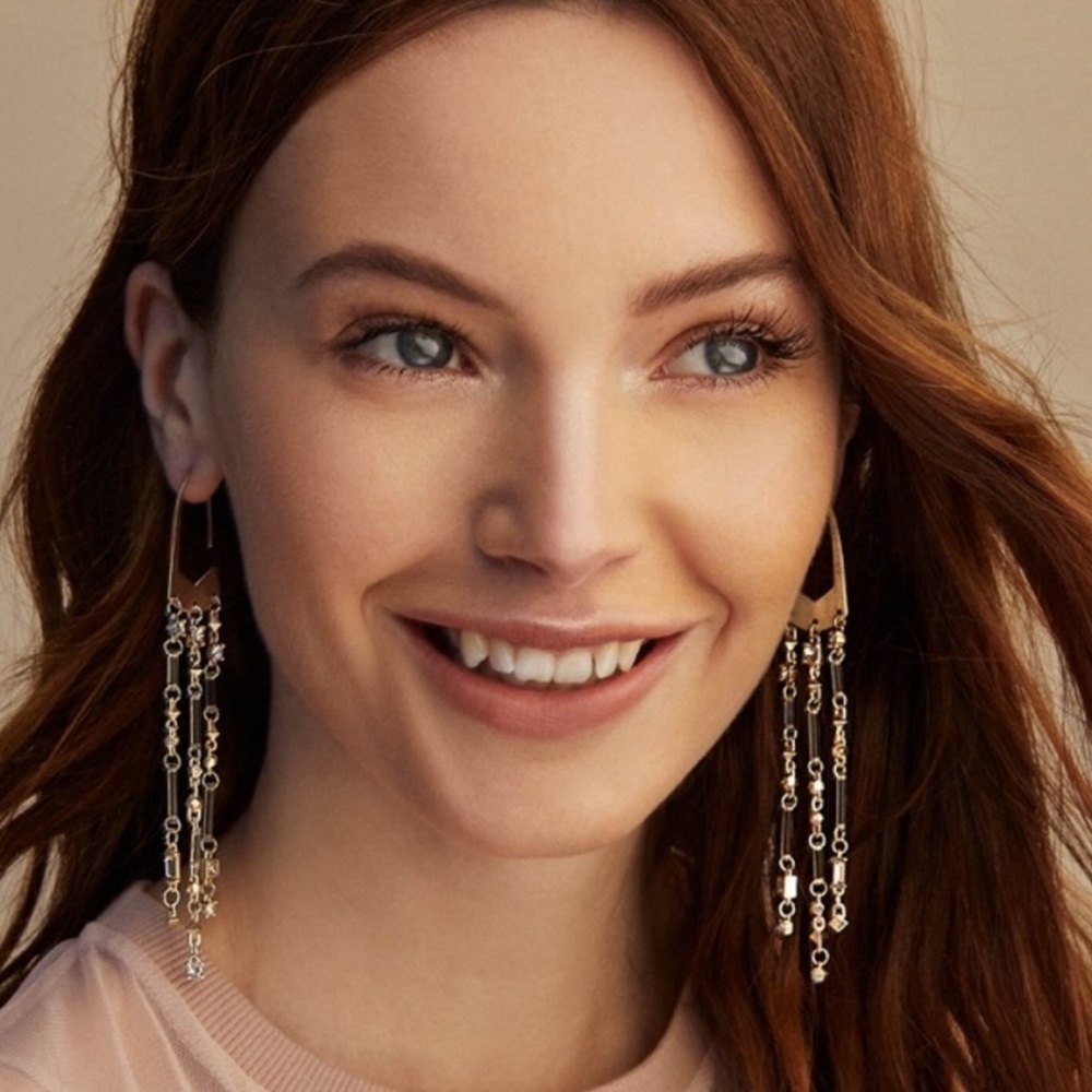 Kendra Scott Corza  drop purple stones earrings